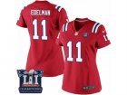 Womens Nike New England Patriots #11 Julian Edelman Red Alternate Super Bowl LI Champions NFL Jersey