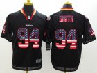 Nike San Francisco 49ers #94 Justin Smith Black Jerseys(USA Flag Fashion Elite)