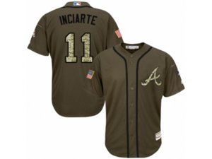 Atlanta Braves #11 Ender Inciarte Replica Green Salute to Service MLB Jersey