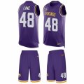 Mens Nike Minnesota Vikings #48 Zach Line Limited Purple Tank Top Suit NFL Jersey