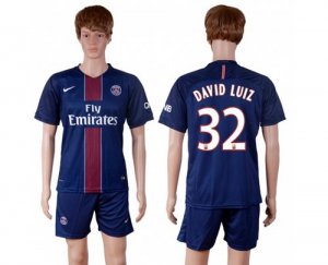 Paris Saint-Germain #32 David Luiz Home Soccer Club Jersey