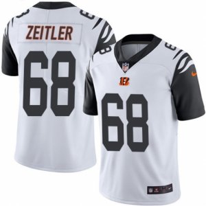 Mens Nike Cincinnati Bengals #68 Kevin Zeitler Limited White Rush NFL Jersey