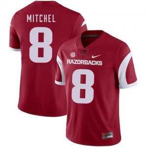 Arkansas Razorbacks 8 Tevin Mitchel Red College Football Jersey