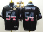 Nike Carolina Panthers #54 Shaq Thompson Black Super Bowl 50 Men Stitched NFL Elite USA Flag Fashion Jersey
