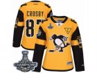 Womens Reebok Pittsburgh Penguins #87 Sidney Crosby Premier Gold 2017 Stadium Series 2017 Stanley Cup Champions NHL Jersey