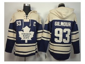 nhl jerseys toronto maple leafs #93 gilmour blue-cream[pullover hooded sweatshirt][patch C]