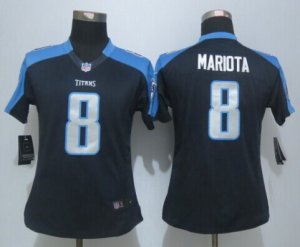 Women Nike Tennessee Titans #8 Mariota Navy Blue Jerseys