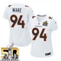 Women Nike Denver Broncos #94 DeMarcus Ware White Super Bowl 50 Stitched NFL Game Event Jersey