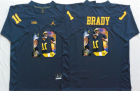 Michigan Wolverines 10 Tom Brady Navy Portrait Number College Jersey