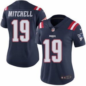 Women\'s Nike New England Patriots #19 Malcolm Mitchell Limited Navy Blue Rush NFL Jersey