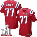 Mens Nike New England Patriots #77 Nate Solder Elite Red Alternate Super Bowl LI 51 NFL Jersey
