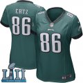 Nike Philadelphia Eagles #86 Zach Ertz Green Wo 2018 Super Bowl LII Game Jersey