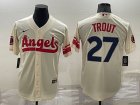 Angels #27 Mike Trout Cream 2022 City Connect Cool Base Jersey