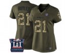 Womens Nike New England Patriots #21 Malcolm Butler Limited Green Salute to Service Super Bowl LI Champions NFL Jersey