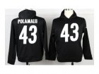 Nike jerseys pittsburgh steelers #43 troy polamalu black[pullover hooded sweatshirt]