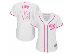 Women Washington Nationals #73 Adam Lind Replica White Fashion Cool Base MLB Jersey