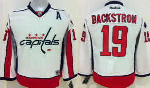 Youth NHL Washington Capitals #19 Nicklas Backstrom Stitched white jerseys