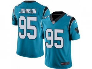 Men\'s Nike Carolina Panthers #95 Charles Johnson Limited Blue Rush NFL Jersey