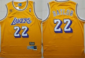 Lakers#22 Elgin Baylor Yellow Hardwood Classics Jersey