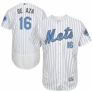 Men\'s Majestic New York Mets #16 Alejandro De Aza Authentic White 2016 Father\'s Day Fashion Flex Base MLB Jersey