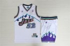 Jazz #32 Karl Malone White Hardwood Classics Jersey(With Shorts)