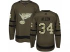 Adidas St. Louis Blues #34 Jake Allen Green Salute to Service Stitched NHL Jersey