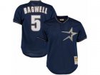 Mitchell and Ness 1997 Houston Astros #5 Jeff Bagwell Replica Navy Blue Throwback MLB Jersey