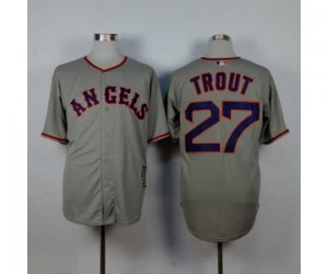 mlb jerseys los angeles angels #27 trout grey[1965 m&n]