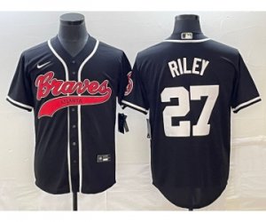 Men\'s Atlanta Braves #27 Austin Riley Black Cool Base Stitched Baseball Jersey1