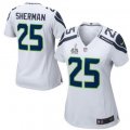 2014 Super Bowl XLVIII Nike Seattle Seahawks #25 Sherman white Women Jersey