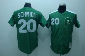 mlb philadelphia phillies #20 schmidt m&n green