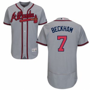 Men\'s Majestic Atlanta Braves #7 Gordon Beckham Grey Flexbase Authentic Collection MLB Jersey