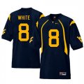 West Virginia Mountaineers #8 Kyzir White Navy College Football Jersey