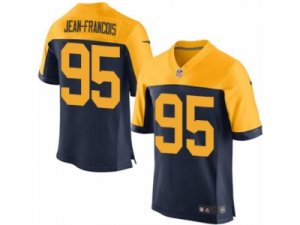 Mens Nike Green Bay Packers #95 Ricky Jean-Francois Elite Navy Blue Alternate NFL Jersey