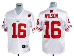 ncaa Wisconsin Badgers Russell Wilson #16 white College Football Jerseys