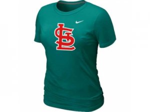 Women MLB St.Louis Cardinals Heathered L.Green Nike Blended T-Shirt