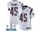 Youth Nike New England Patriots #45 Donald Trump White Vapor Untouchable Limited Player Super Bowl LII NFL Jersey