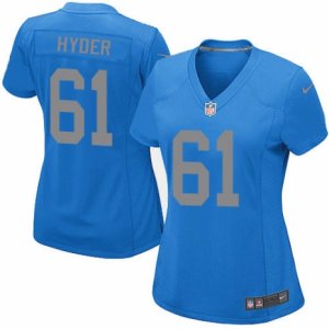 Women\'s Nike Detroit Lions #61 Kerry Hyder Limited Blue Alternate NFL Jersey