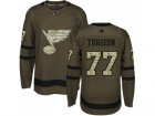 Adidas St. Louis Blues #77 Pierre Turgeon Green Salute to Service Stitched NHL Jersey