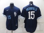 Royals #15 Whit Merrifield Navy Nike 2022 City Connect Cool Base Jerseys