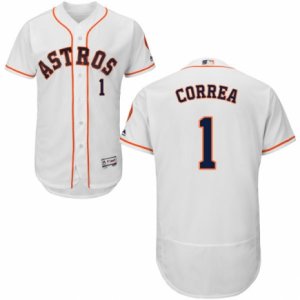 Men\'s Majestic Houston Astros #1 Carlos Correa White Flexbase Authentic Collection MLB Jersey