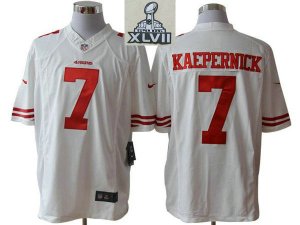 2013 Super Bowl XLVII NEW San Francisco 49ers 7 Colin Kaepernick White Jerseys(Limited)