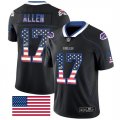 Nike Bills #17 Josh Allen Black USA Flag Fashion Limited Jersey