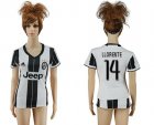 Womens Juventus #14 Llorente Home Soccer Club Jersey