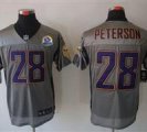 Nike Vikings #28 Adrian Peterson Grey Shadow With Hall of Fame 50th Patch NFL Elite Jersey