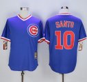 Chicago Cubs #10 Ron Santo Blue Cooperstown Stitched MLB Jersey