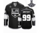 nhl jerseys los angeles kings #99 gretzky black-white[2014 Stanley cup champions]