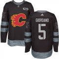 Mens Calgary Flames #5 Mark Giordano Black 1917-2017 100th Anniversary Stitched NHL Jersey