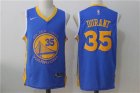 Warriors #35 Kevin Durant Royal Nike Stitched Jersey