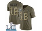 Youth Nike New England Patriots #18 Matthew Slater Limited Olive Camo 2017 Salute to Service Super Bowl LII NFL Jersey